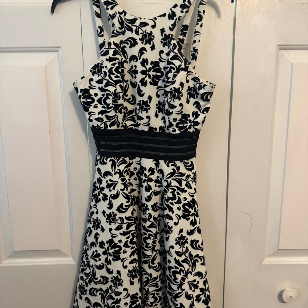 City Studio Black and White Floral Mini Dress